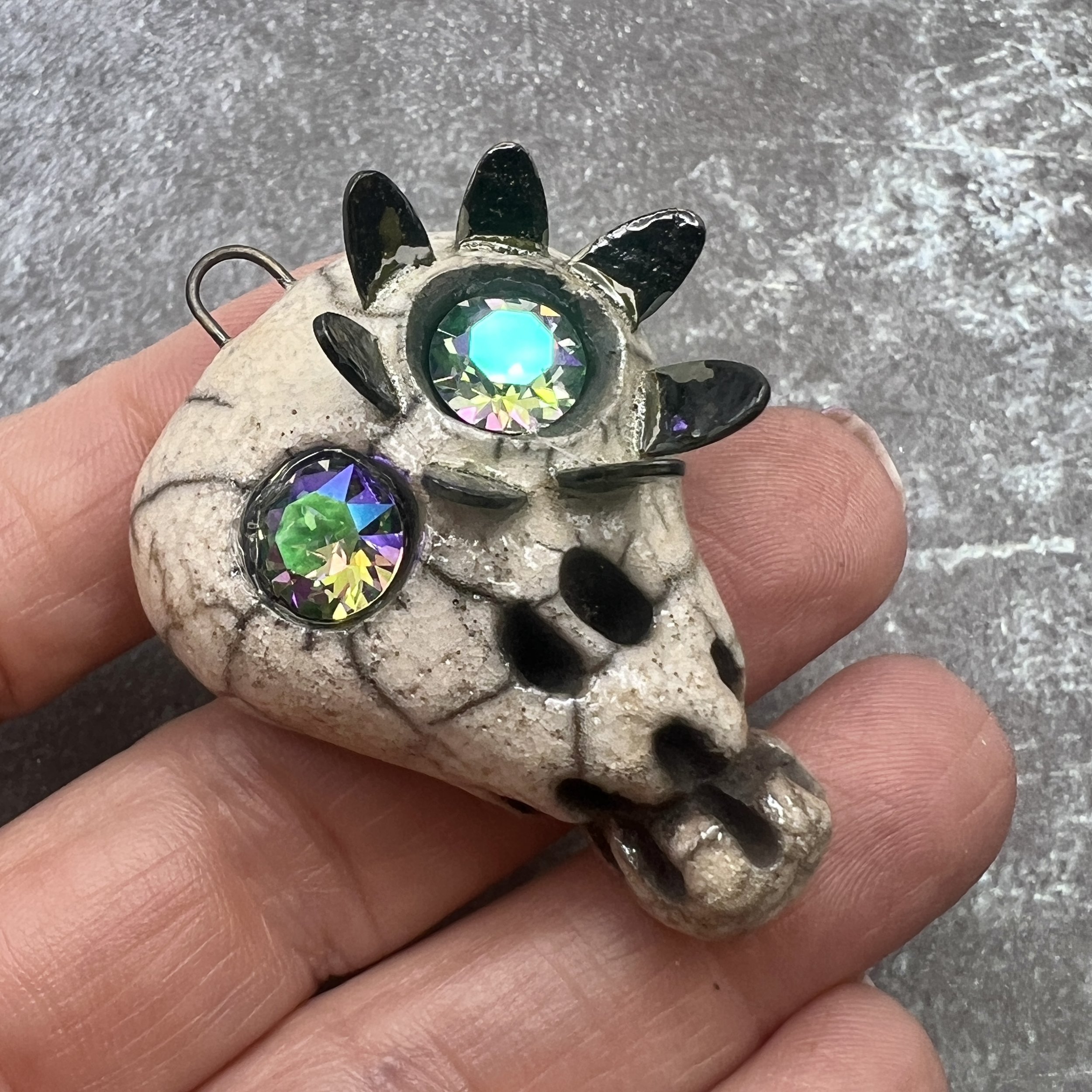 Raku Bird Bird with Legs Ceramic Pendant Raku Jewelry